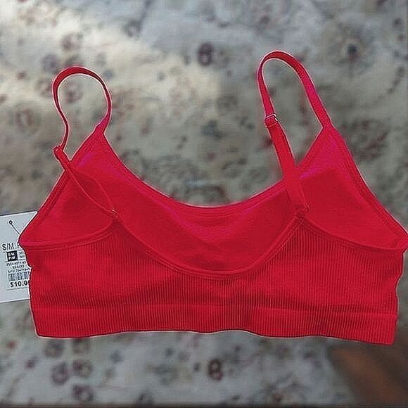 BNWT F21 red seamless ribbed bralette - Picture 6 of 12